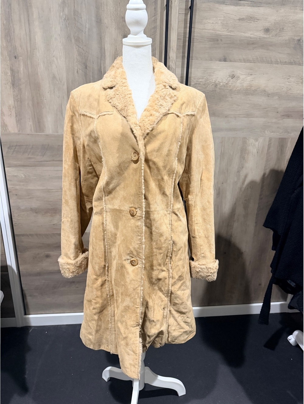 Giacca 5 Star Outerwear Women's Medium Tan Genuine Leather Shearling Coat
